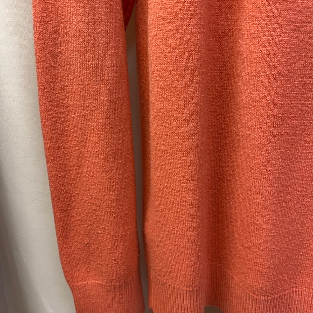 White Stag orange / pumpkin colored cardigan button-up sweater size L - Picture 5 of 7